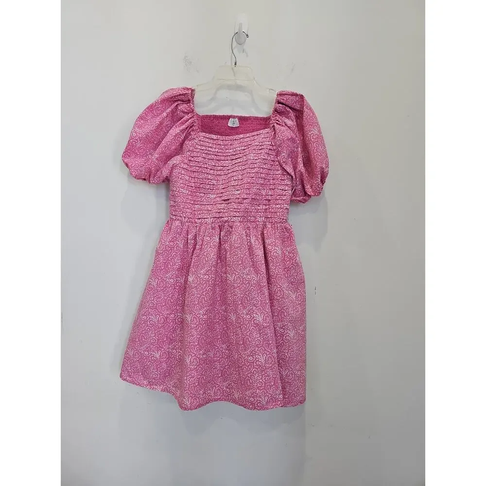 Girls Abercrombie Kids Paisley Dress size 15/16 Pink White